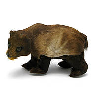Статуэтка Медведь (из кожи и меха) 12 см