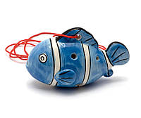 Свистулька керамическая "Рыба" синяя (8,5х6х4 см)