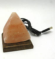 Соляная лампа USB "Пирамида" (S-03)(10х9х9 см)(24 шт ящ.)(Гималайская соль)