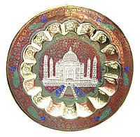 Тарелка бронзовая настенная "Тадж-Махал"(17,7 см)