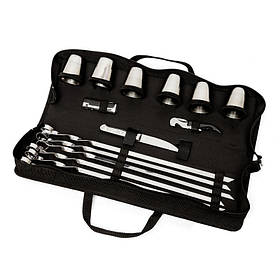 Шашличний набір для пікніка із шампурами на 6 персон із неіржавкої сталі в водонепроникній сумці