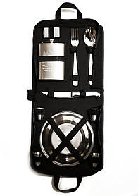 Набір посуду для пікніка на подарунок на 6 персон із неіржавкої сталі в компактній водонепроникній сумці