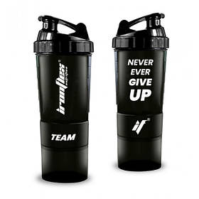 Шейкер IronFlex Spider Bottle 500 мл Never Ever Give Up, Black