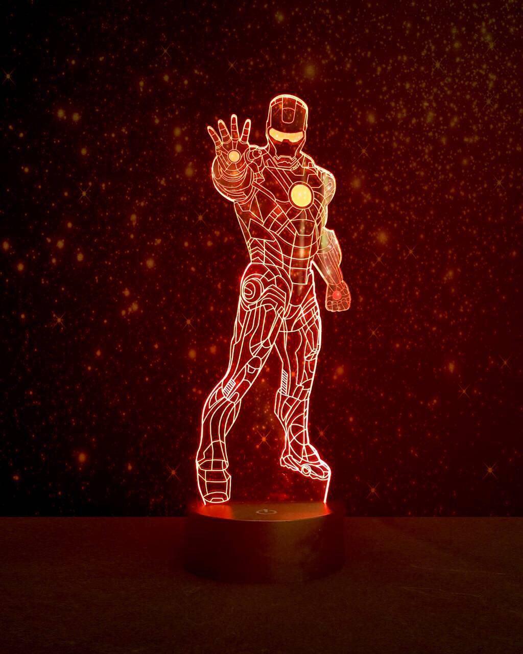 3D світильник нічник з пультом "Залізна людина 1" 3DTOYSLAMP
