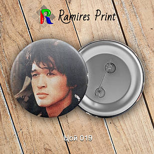 Значок 56 мм рок Цой і група Кіно 19