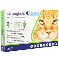 Стронгхолд Плюс Stronghold Plus для котів вагою від 5 до 10 кг краплі на холку від бліх та кліщів, 1 піпетка