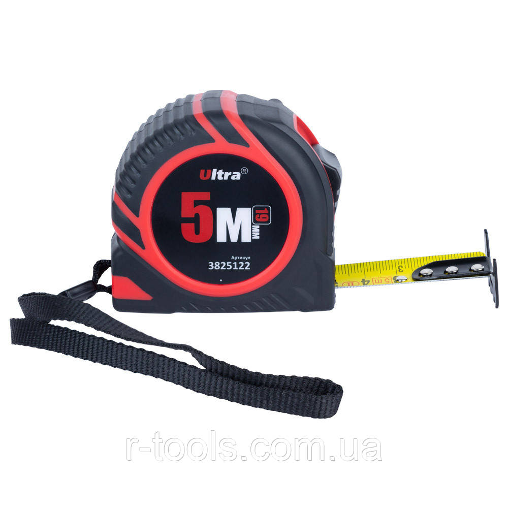 Рулетка гумова з нейлоновим покриттям полотна 5 м×19 мм Ultra 3825122
