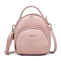 Женская сумочка-рюкзачок Pierre Loues PL829-4 из экокожи, с двумя отделениями, 3л. Розовый (412194206)