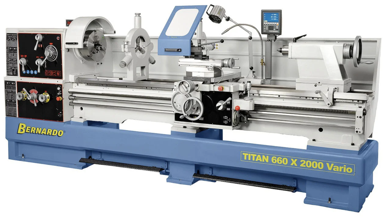 Titan 660 x 3000 Vario УНІВЕРСАЛЬНИЙ ТОКАРНИЙ ВЕРСТАТ ПО МЕТАЛУ З БЕЗСТУПІНЧАТИМ РЕГУЛЮВАННЯМ ШВИДКОСТІ