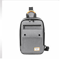 Городской рюкзак-сумка через плечо Golden Wolf GXB00110, с расширителем, 5-8л. Серый (6121942017)
