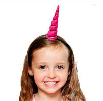 Дитяча пов'язка "Єдиноріг", малинова - висота рогу 14см, окружність універсальна (на резинці)