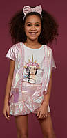 Комплект футболка+жилетка+спідниця-шорти для дівчаток 5-13 років Туреччина Little star