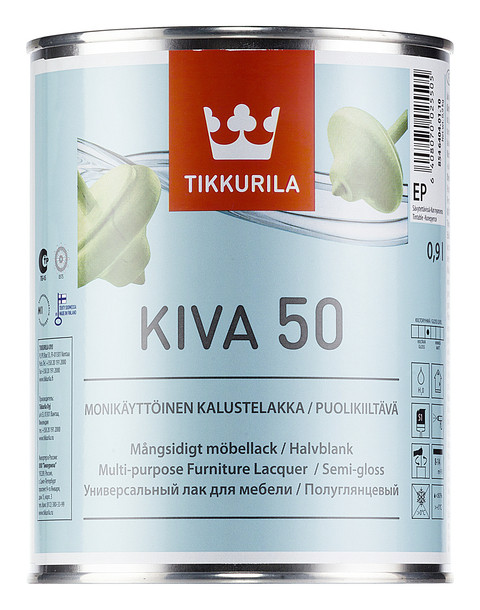 Лак KIVA для меблів полу-глянец 0.9 л №50