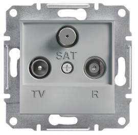 Розетка TV-R-SAT 8 dB прохідна Алюміній Asfora, EPH3500361