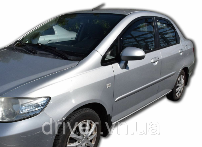 Дефлектори вікон вставні Honda City 2002-2008 4D