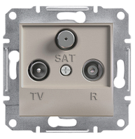 Розетка TV-R-SAT 1 dB концевая Бронза Asfora, EPH3500169