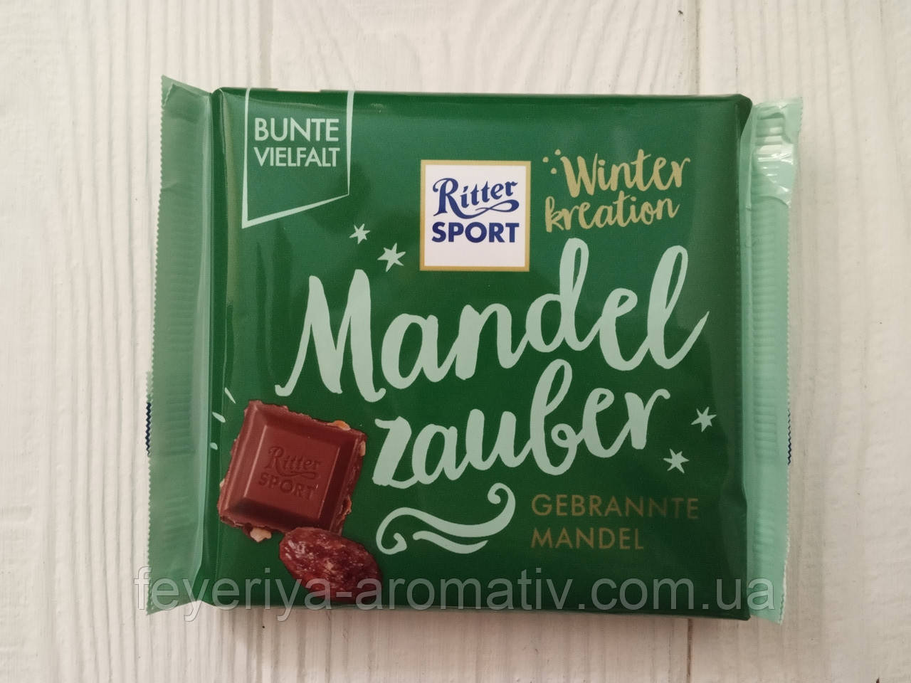 Шоколад молочний з мигдалем у карамелі Gebrannte mandel (Mandel zauber) Ritter Sport 100гр. (Німеччина)
