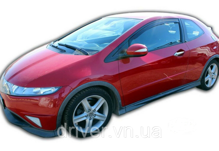 Дефлектори вікон вставні Honda Civic 2006-2012 3D, 2шт