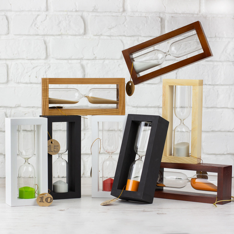 Часы песочные на 10 минут деревянные декор