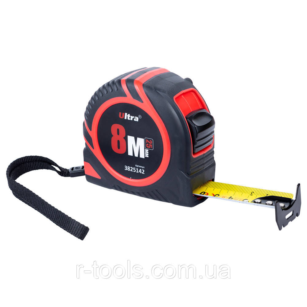 Рулетка гумова з нейлоновим покриттям полотна 8 мм × 25 мм Ultra 3825142