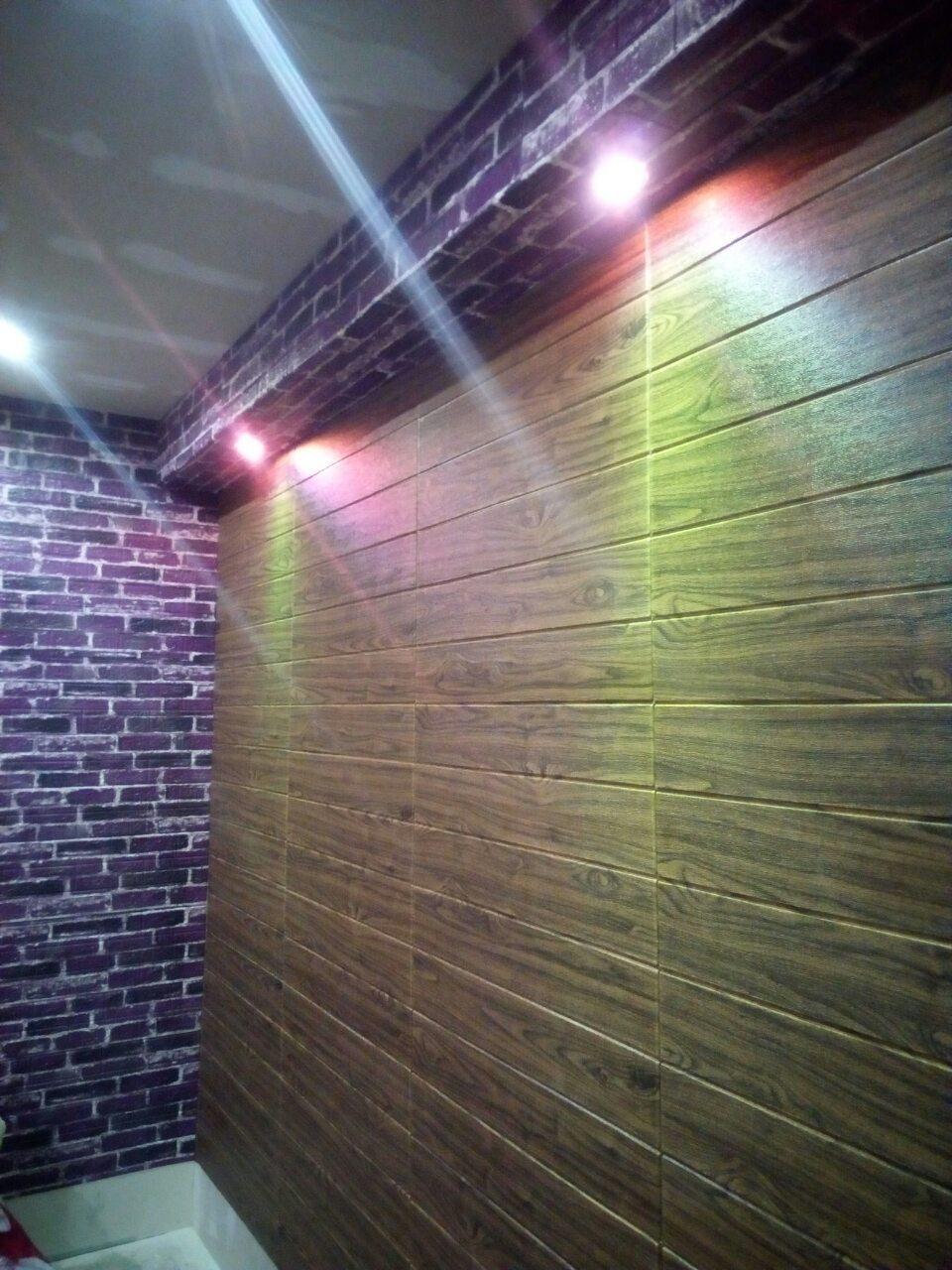 Стеновая 3Д Панель декоративная под дерево Темный Дуб самоклеющиеся 3d панели для стен доски 700x700x5 мм (83) - фото 7 - id-p1114122114