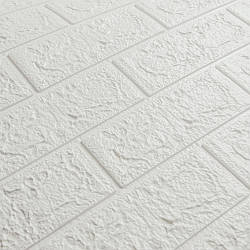 Декоративна 3Д-панель Глянець Біла Цегла самоклеючі 3d панелі для стін 700x770x5 мм (1-5мм-ГЛ)