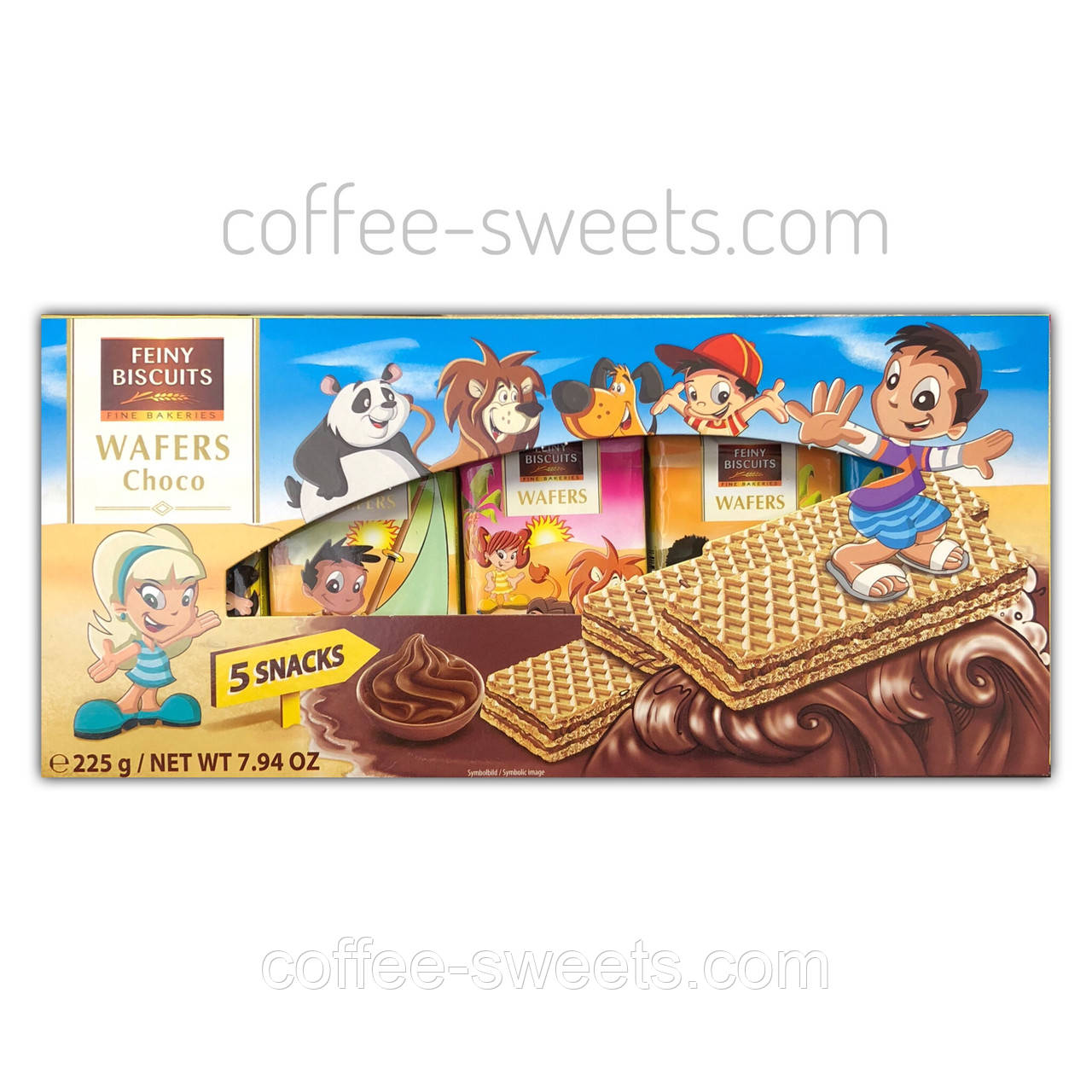 Вафлі з какао-кремом Feiny Biscuits Wafers Choco 225g (5*45)