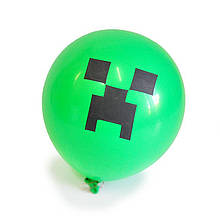 Кульки повітряні великі зелені в стилі Майнкрафт - 30 см.