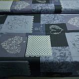 Бязь Прованс клапті з сердечками і трояндами, ширина 220 см, фото 2