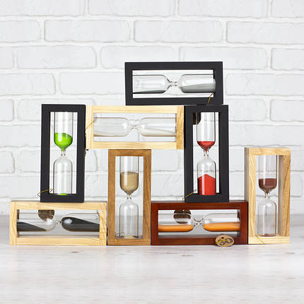 Пісочний годинник на 30 хвилин рамка дерев'яний настільний декор, фото 1