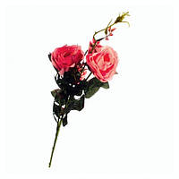 Ветка "Чайная роза" - три розовые розы (искусственная ветка)