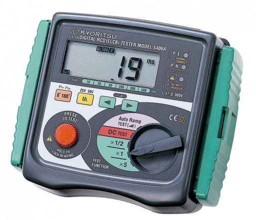 Kyoritsu KEW Model 5406A — Цифровий вимірювач параметрів пристроїв захисного вимкнення (УЗВ)