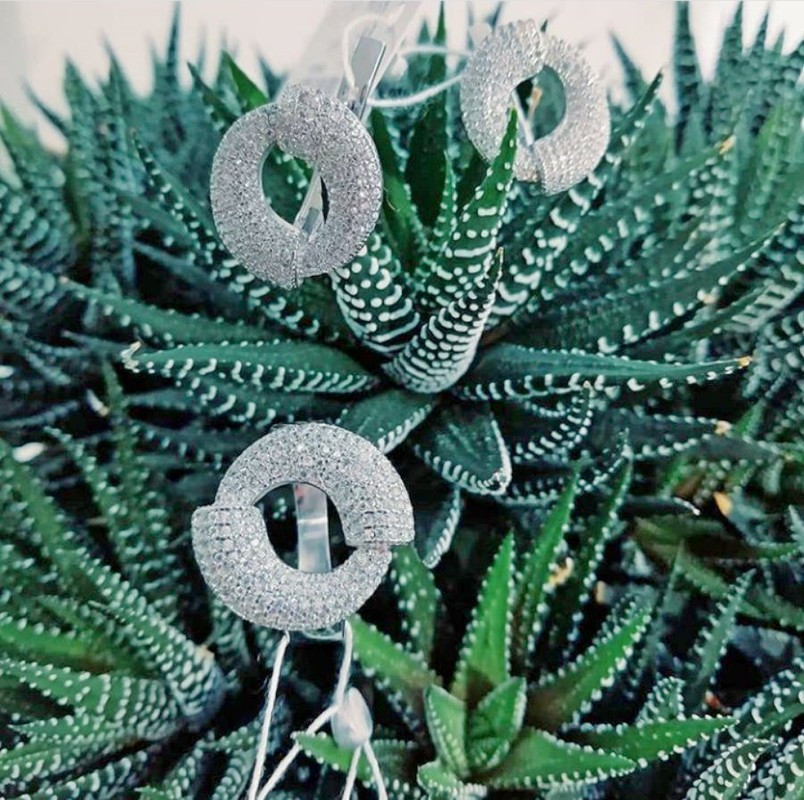 Срібний набір з розсипом цирконів Розаліна, фото 1