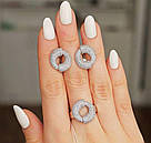 Срібний набір з розсипом цирконів Розаліна, фото 2