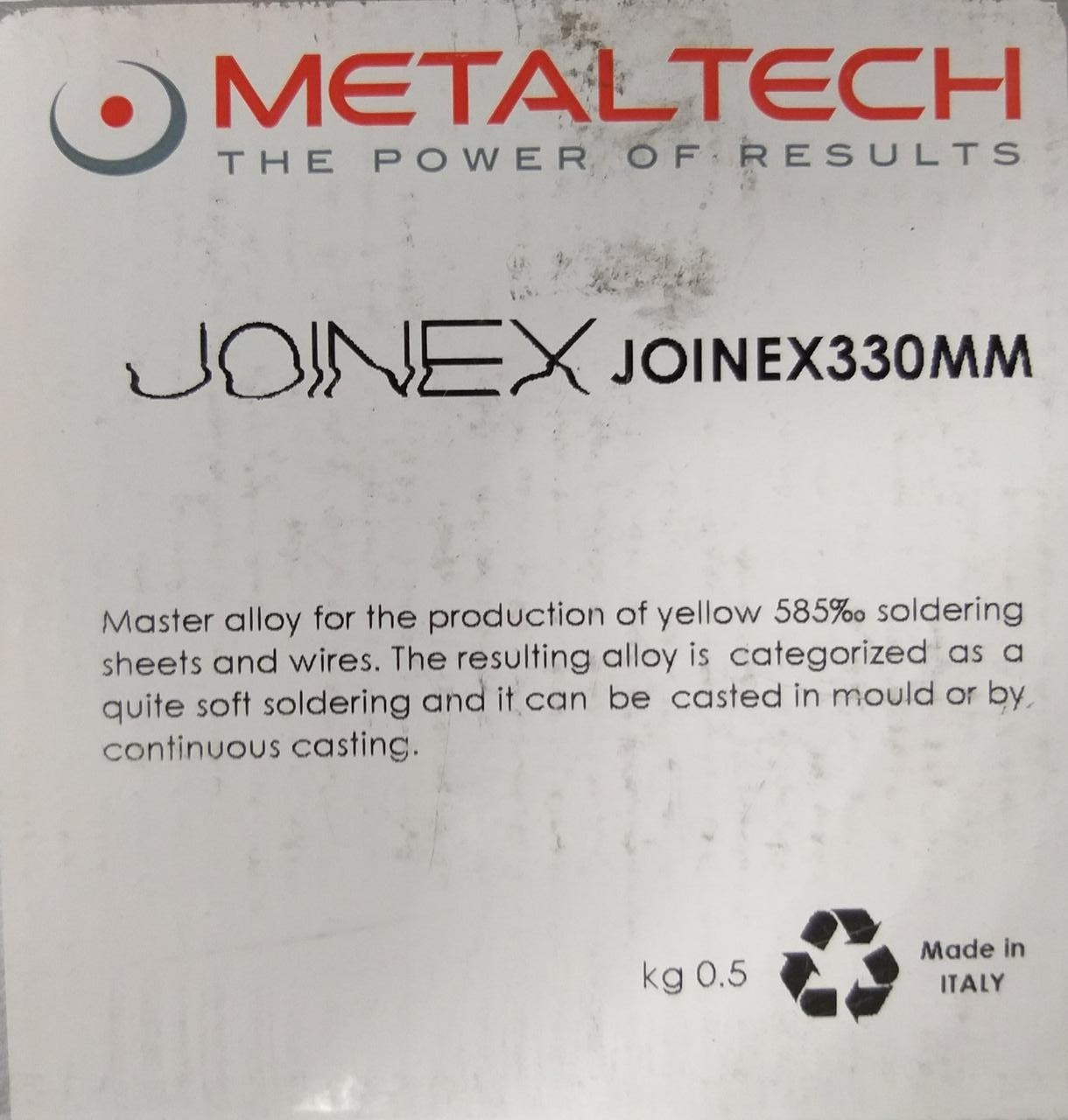 Лігатура для припою для жовтого золота (AU) 585, Metaltech, Joinex 330M