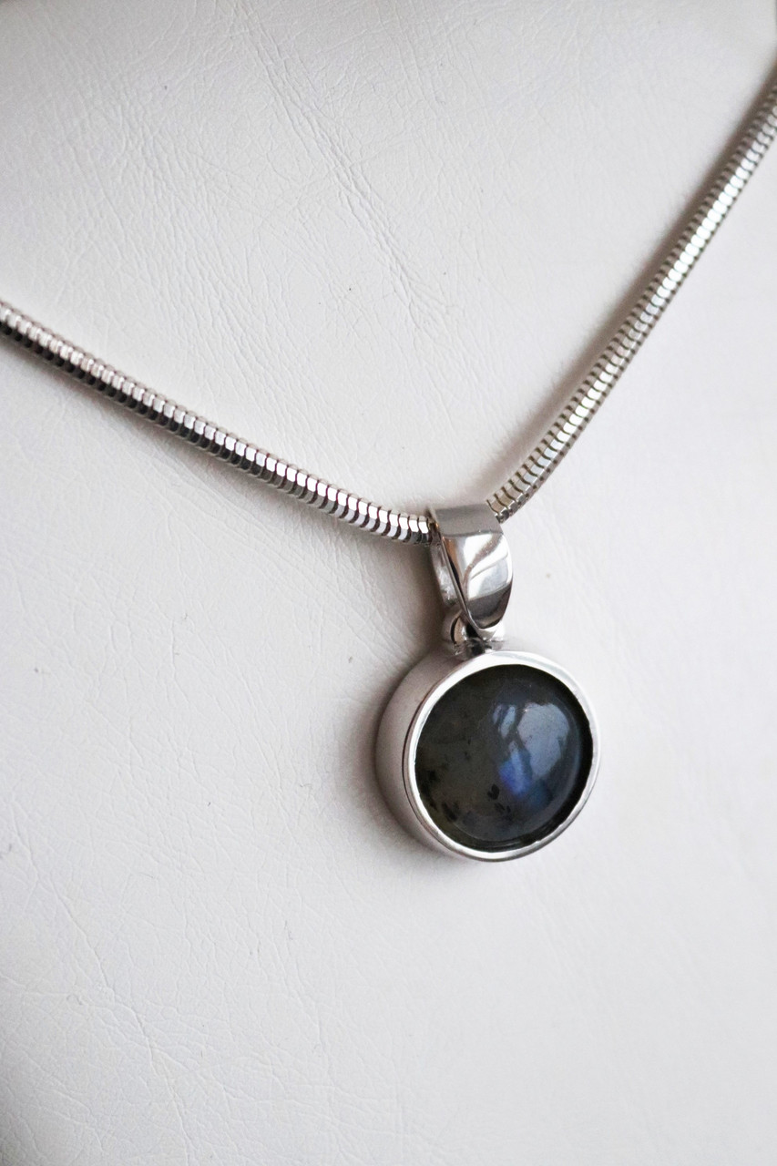 Срібний Родированый Кулон з Природним Лабрадоритом (В одному примірнику) DARIY 501кул