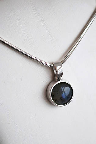 Срібний Родированый Кулон з Природним Лабрадоритом (В одному примірнику) DARIY 501кул, фото 1