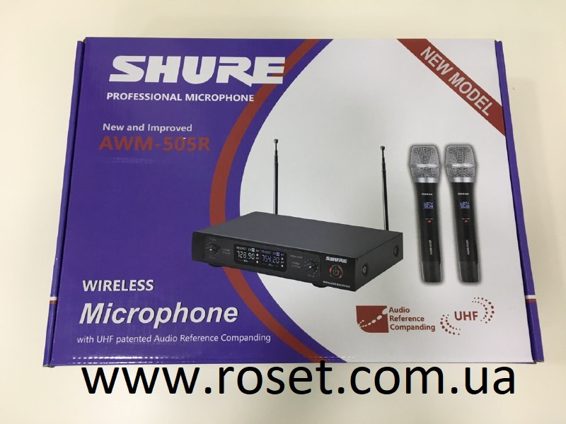 Радиосистема SHURE AWM-505R база и 2 радиомикрофона - фото 1 - id-p1114247227