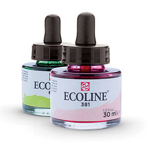 NEW Фарба акварельна рідка Ecoline (676), Трав'яна зелена, 30 мл, Royal Talens, фото 3