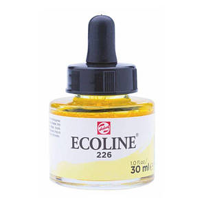 NEW Фарба акварельна рідка Ecoline (226), Пастельна жовта, 30 мл, Royal Talens, фото 1
