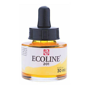 Фарба акварельна рідка Ecoline (201), Жовта світла, 30 мл, Royal Talens, фото 1