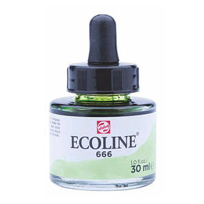 Фарба акварельна рідка Ecoline (666), Зелена пастельна, 30 мл, Royal Talens, фото 1