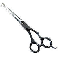 Ножиці для стрижки тварин контурингові округлені кінці 6,5" чорні ручки