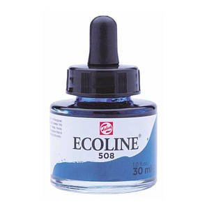 Фарба акварельна рідка Ecoline (508), Пруська синя, 30 мл, Royal Talens, фото 1
