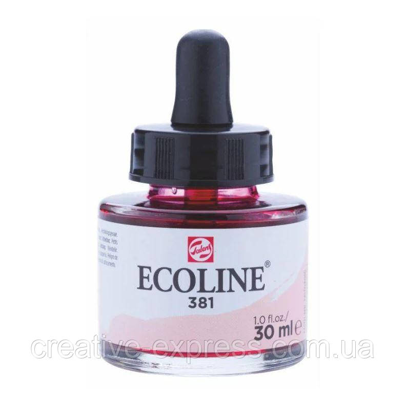 Фарба акварельна рідка Ecoline (381), Червона пастельна, 30 мл, Royal Talens