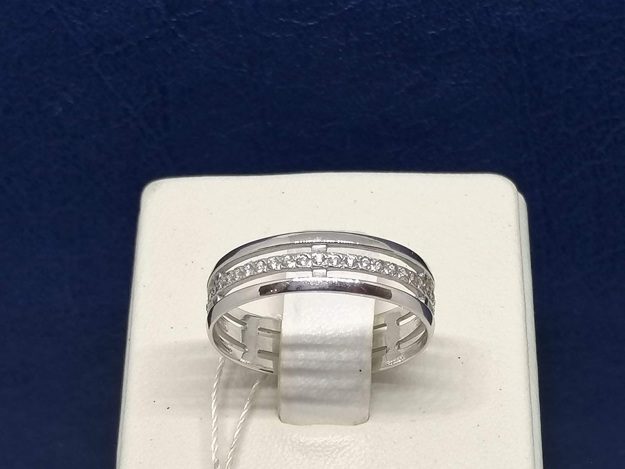 Золоте кільце з фіанітами. КВ1016БИ 18,5