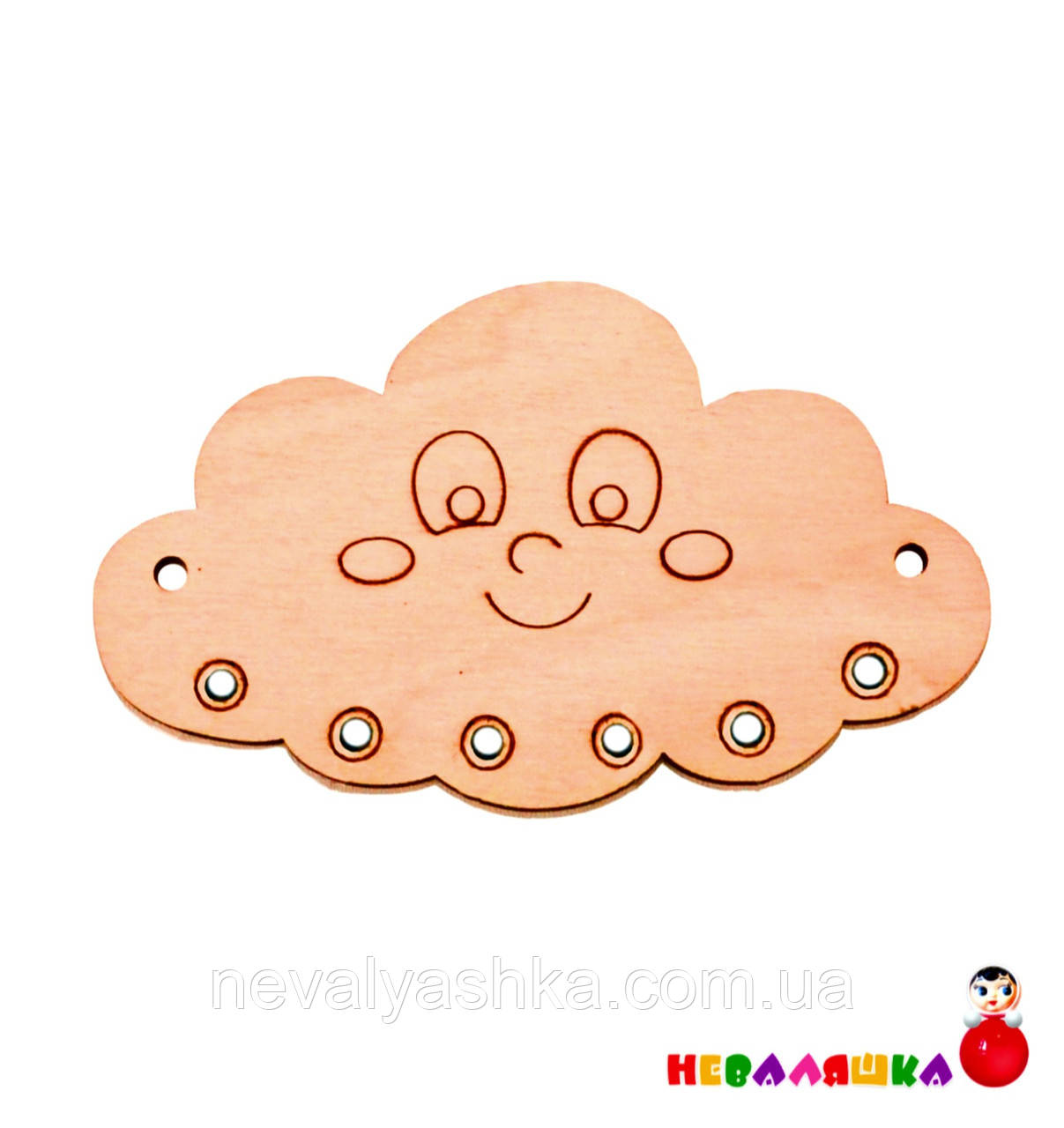 Заготівля для Бизиборда Хмарка 12 см (Без Комплекта) Дерев'яна Хмаринка Хмара Тучка Туча для Бізікуба