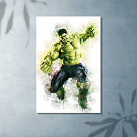 Халк Супергер Картина на полотні Картина-постер Месники Зелений чоловік Марвел Декор у кімнату
