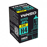 Автолампи Winso HYPER !60% H4 12V 60/55W P43t-38 3400K