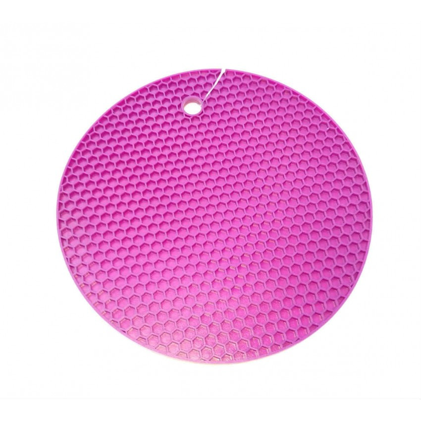 Підставка під гаряче силіконова кругла d-17.5 см Genes фіолетова, фото 1
